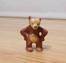 Vintage 1960s Hagen Renaker Mini Angry Brown Bear Porcelain Figurine