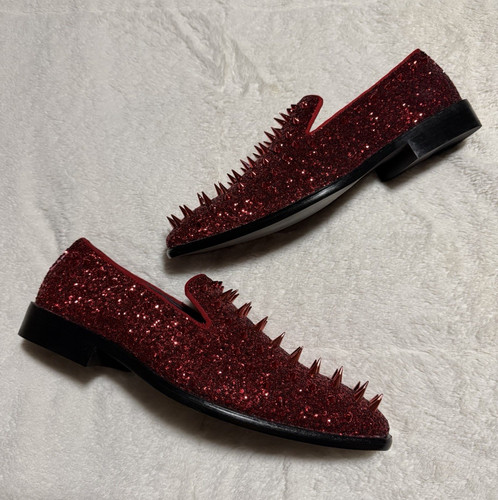 Men red glitter - glitter, spiked