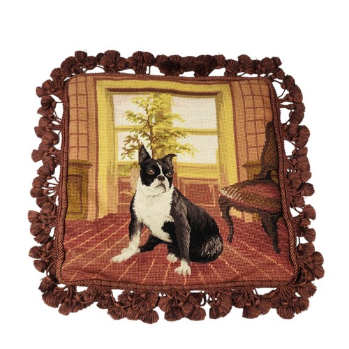 Boston terrier needlepoint - boston,