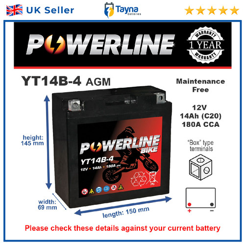Yt14b sealed agm - yt14b-4, motorcycle