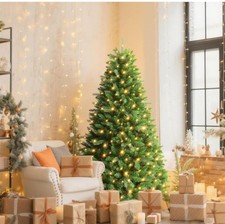 Artificial Christmas tree Harecorn 7-7.5 feet  metal stand warm white lights