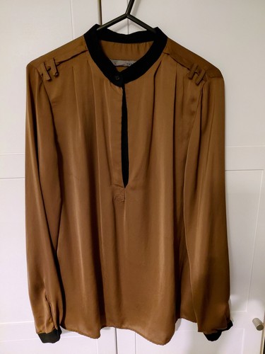 Chocolate brown silk feel top - chocolate,