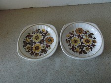 2 X Royal Worcester Palissy Trinket Dishes Miniature Plates Casual Tableware