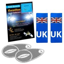 Eurolites Headlamp Headlight Beam Adaptors UK Numberplate Adhesive Stickers