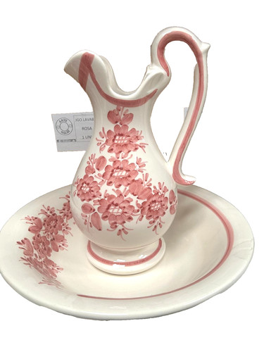Vintage pink floral ceramic - pink,