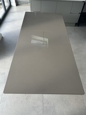 Dwell Extending High Gloss Dining Table in Beige (Stone/Taupe)