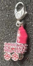 Swarovski pink baby carriage - baby,