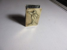 MR.PICKWICK Brass Matchbox Holder. Vintage Original Charles Dickens character.