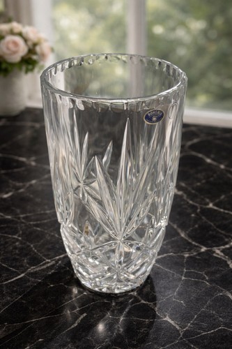 Bohemia crystal cut glass vase - cut,