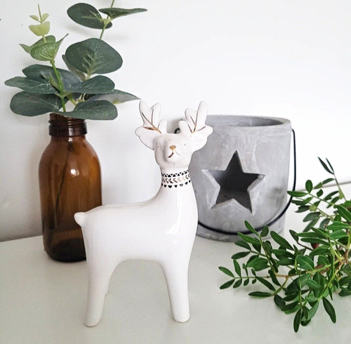 Ceramic deer figurine - ceramic,