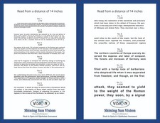 Eye Chart Near Vision Reading