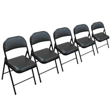 Folding Faux Leather Chairs -