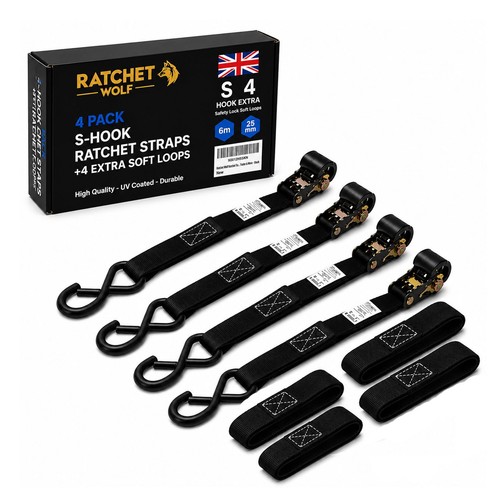 Ratchet straps 25mm - 4x,