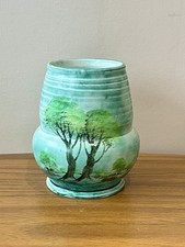 Art Deco Hand Painted And Signed Vase By Edward Radford , Burslem Pottery. VGC