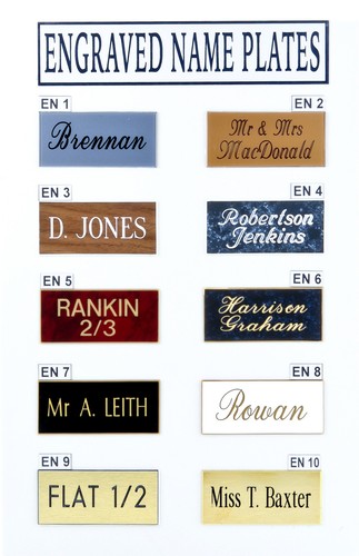 Deep engraved house name plate - house,