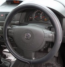 Black Steering Wheel Cover Grip Leather Look Glove fits Vauxhall Corsa D (2006-2