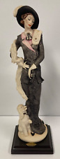 VINTAGE GUISEPPE ARMANI LADY WITH POODLE 1987 BOXED RESIN FIGURINE