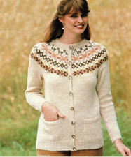 Ladies Fair Isle Yoke Cardigan