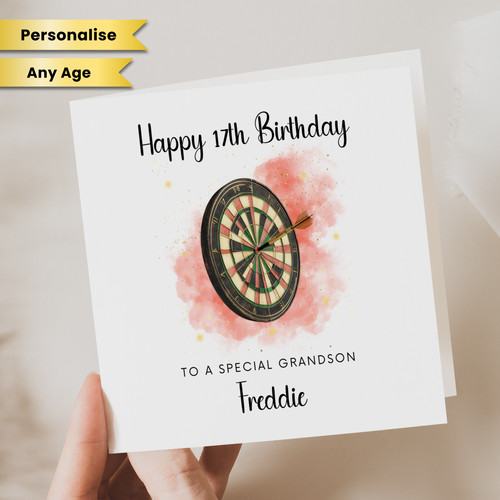 Darts birthday card - birthday, fan