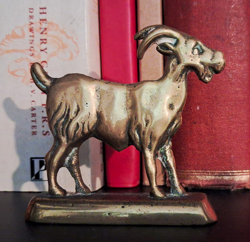 Brass goat figurine - brass, ornament