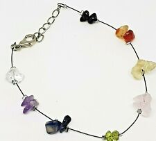 Chakra Bracelet Genuine Premium 8 Gemstone Healing Adjustable Cord Bracelet
