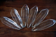 6 Kosta Boda glass corn on the cob serving dishes