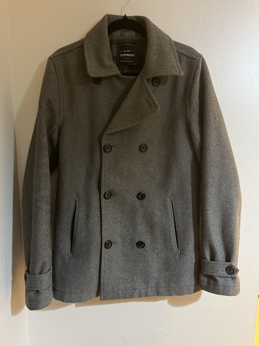 Topman wool coat - topman, size