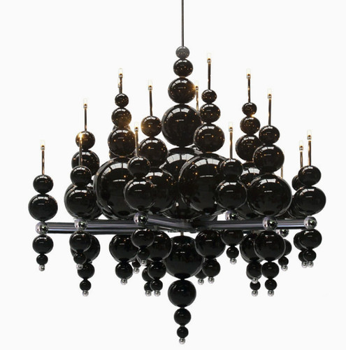 White black ball chandelier - white,
