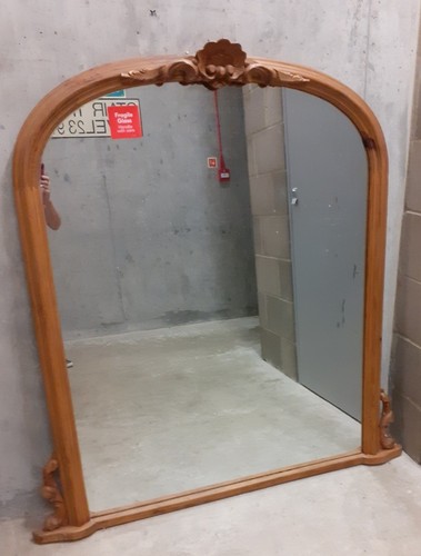 Solid pine large mantel mirror - solid,