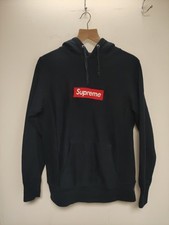 Supreme Ladies Hoodie Medium Navy Long Sleeve 100% Cotton  Kangaroo Pocket Logo