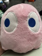 PAC-MAN Ms Pac-man "PINKY" THE PINK GHOST 7" plush soft toy, FREE POSTAGE