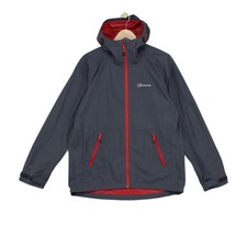 Berghaus Hydroshell Waterproof Jacket Mens Size L Grey Lightweight Hooded