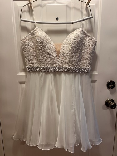 Sherri hill white - lace, beaded