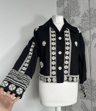 Zara Black & White Embroidered