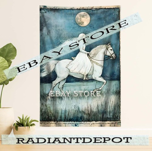White horse tapestry - white, medieval