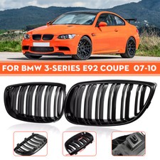 Car Grilles Pair Gloss Black Double Slat Kidney Grill for BMW E92 E93 2007-2010
