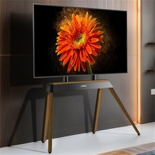 Wood Easel TV Floor Stand for 40–86Inch Universal TVs Concealed Cable Management