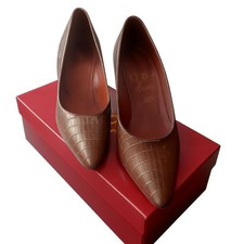 Vintage Crocodile Alligator Skins Exotic Leather Shoes Sz 39.5 Eu 6.5Uk Goodwood