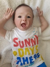 UK Artist Reborn Baby Todler Boy Being 23"long. Brown Rooted Hair And Lashes.
