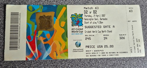 2007 icc world cup ticket - 2007,