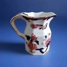 Vintage Mason's Ironstone Milk Jug – "Mandalay" Blue Pattern, Octagonal. 