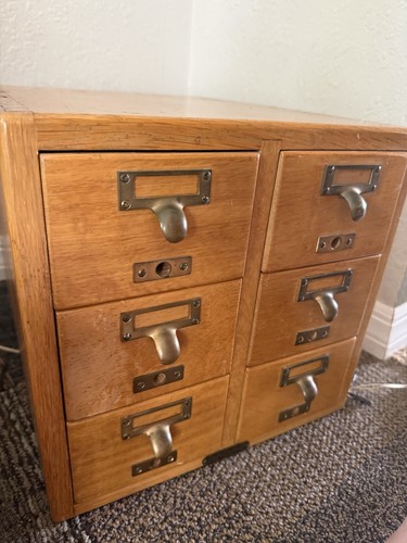 Vintage wood drawer card - vintage,