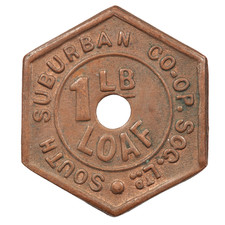 SOUTH SUBURBAN CO-OP CO-OPERATIVE SOCIETY 1lb LOAF TOKEN