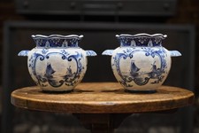 Pair Antique Dutch Delft Blue
