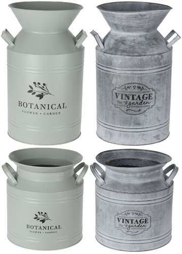 Metal plant pot vintage zinc - plant,