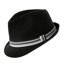 Black Cotton Trilby Hat 5