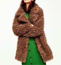 ZARA Brown Faux Shearling Teddy Coat  Size S New Without Tags