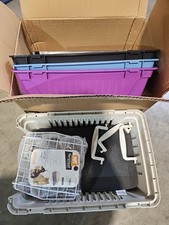 3no. Ferplast Atlas 10 Cat/Dog Carriers Includes Grey Pads & Travel Food Trays