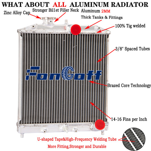 2row aluminum radiator for - aluminum,