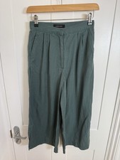 Vintage 90’s Jaeger light green split hem Culottes cropped trousers Size 8